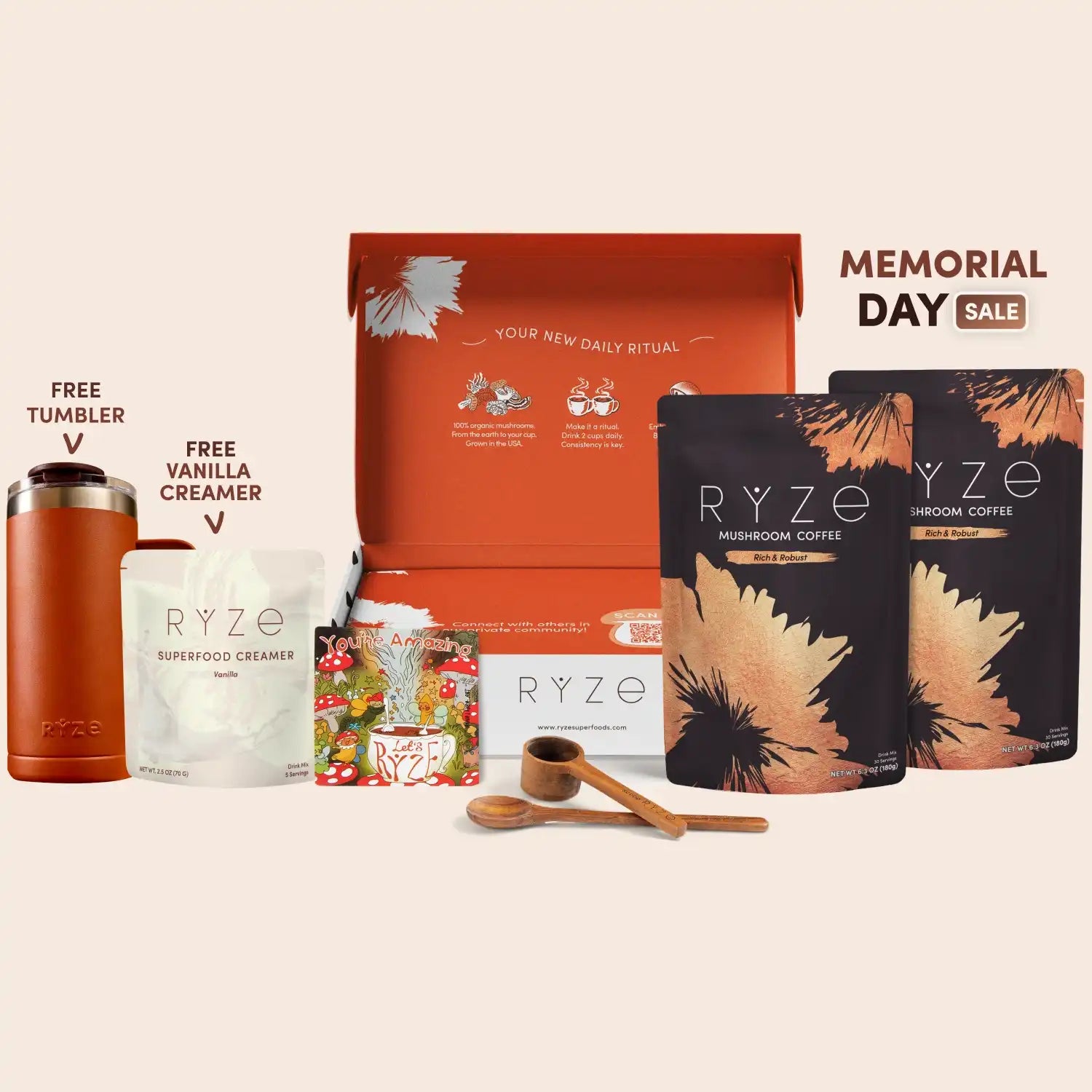 Mushroom Coffee Dark Roast Starter Kit (60 servings) - Balanced Energy Coffee